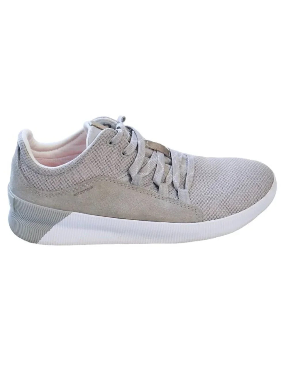 SOREL out and About Women's Sneakers Gray/White Textile/Leather Lace-up Lightwei
